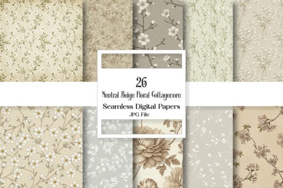 Capturing Countryside Calm: The Neutral Beige Floral Cottagecore Pattern