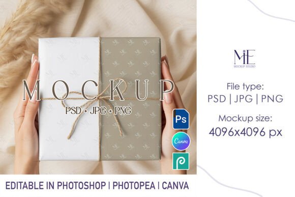 Elevate Your Gift Wrap Designs with a Realistic PSD Mockup