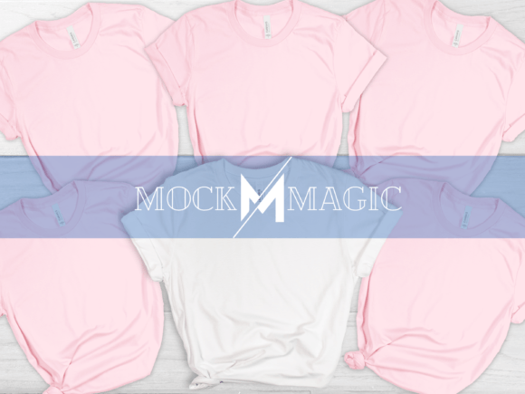 Elevate Your Group Designs with Pink & White Bella Canvas Mockups
