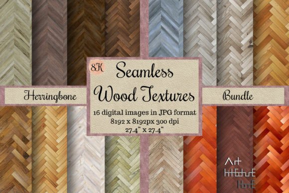 Elevate Your Projects with 16 Seamless Herringbone Wood Textures