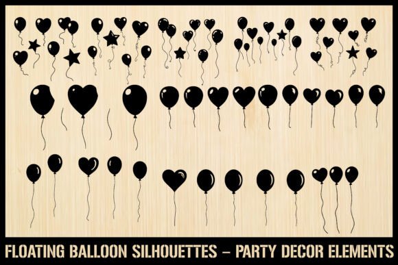 Floating Balloon Silhouette Bundle: Elevate Your Party Designs