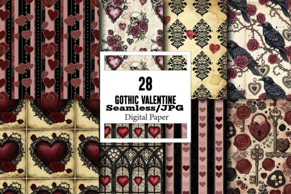 Gothic Valentine Seamless Pattern: Dark Romance for Modern Creators