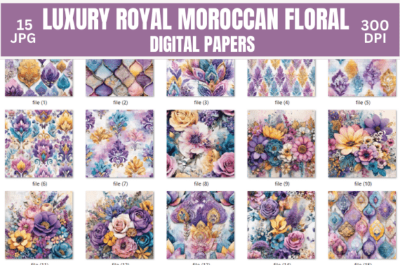 Luxury Moroccan Floral Digital Paper: A Designer's Gem