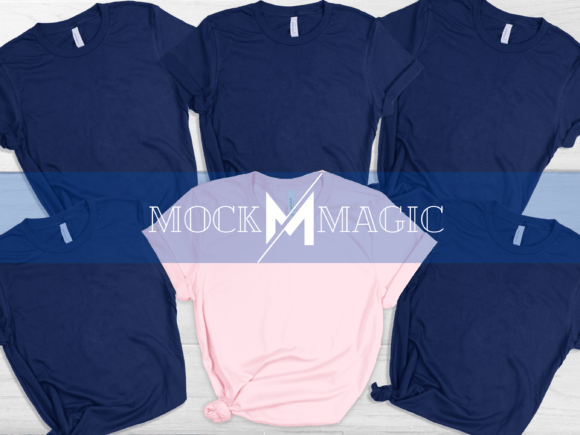Navy & Pink Bella Canvas 3001 Mockup: Your Group Shirt Design Solution