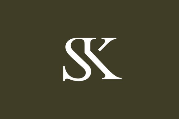 Refined Elegance: The SK Logo with Classic Modern Style