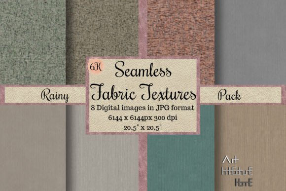 Seamless Fabric Textures - Rainy Pack: 8 High-Quality Digital Papers for Designers