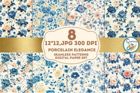 Seamless Paper: Porcelain Elegance – A Design Asset for Timeless Projects