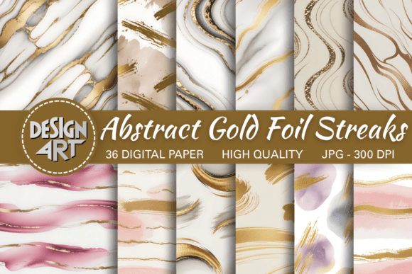 Shimmering Metallic Streaks: The Gold Foil Pattern for Modern Design