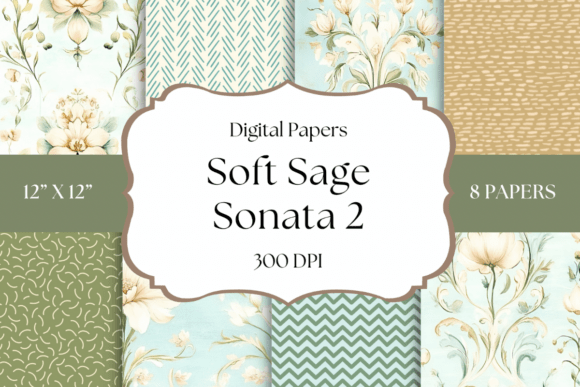Soft Sage Sonata 2: Digital Papers for Timeless Elegance