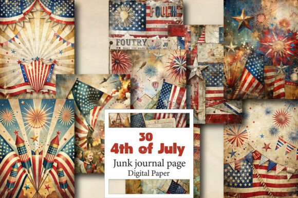 Spark Your Creativity: The 4th of July Junk Journal Page Collection
