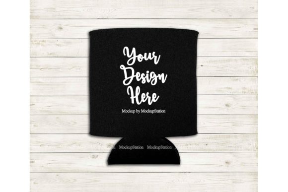 Stunning Black Can Cooler Mockups for Wedding Favors