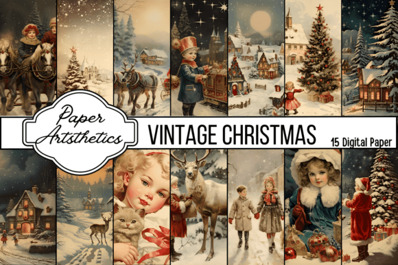 Timeless Holiday Magic: Vintage Christmas Backgrounds Card Paper