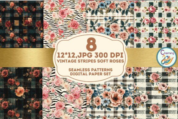 Vintage Charm Meets Modern Design with Seamless Rose Patterns